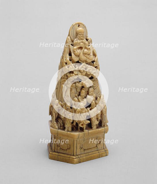 Miniature Mountain with Shoulao (God of Longevity)..., Ming dynasty (1368-1644), 16th century. Creator: Unknown.