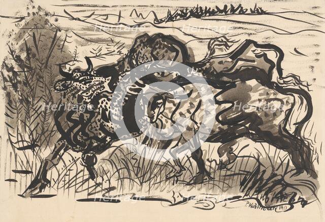 Cows in a Pasture, 1940. Creator: Arnold Peter Weisz-Kubincan.