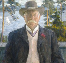 Portrait of the Composer Thorvald Lammers, probably 1906. Creator: Erik Werenskiold.