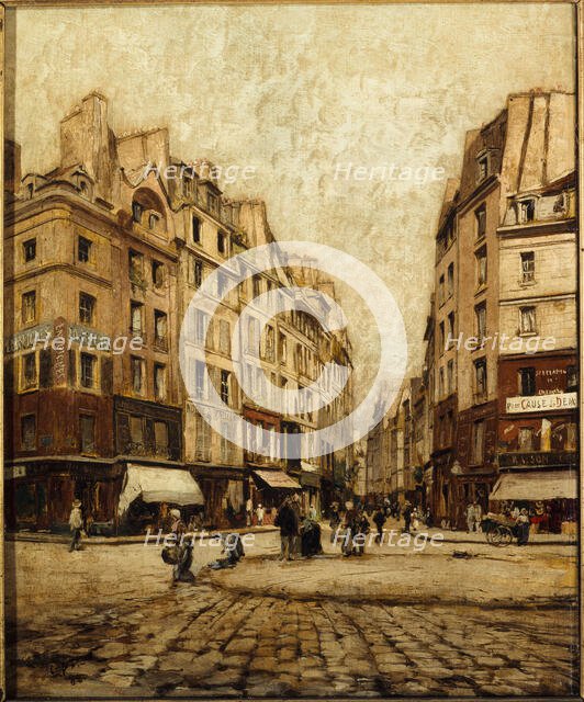 Rue Galande, in 1888, 1888. Creator: Emmanuel Lansyer.