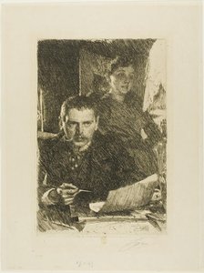 Zorn and His Wife, 1890. Creator: Anders Leonard Zorn.