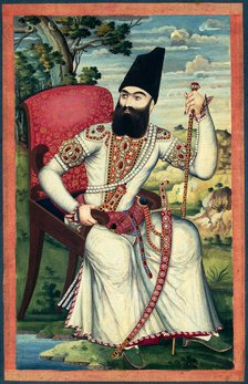 Portrait of Prince Abbas Mirza, ca 1820. Artist: Iranian master  