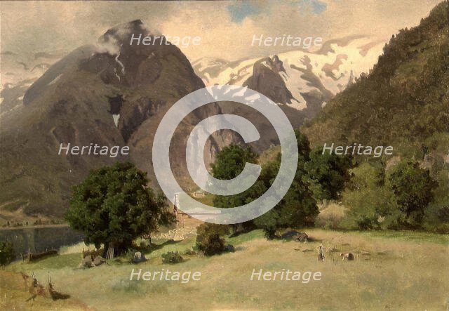 Landscape at Tjugum, probably 1849. Creator: Hans Gude.