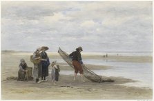 Shrimp fisherman on the beach, 1847-1892. Creator: Philip Lodewijk Jacob Frederik Sadee.