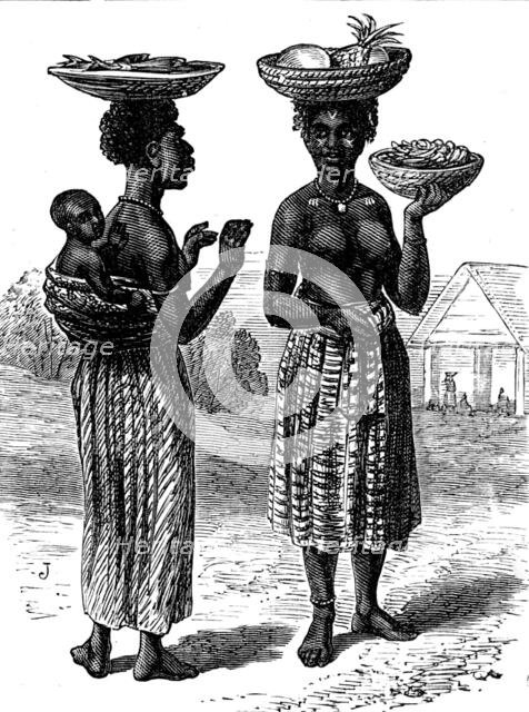 The Gold Coast and Ashantee War: women at market, Cape Coast Castle, 1873. Creator: Unknown.