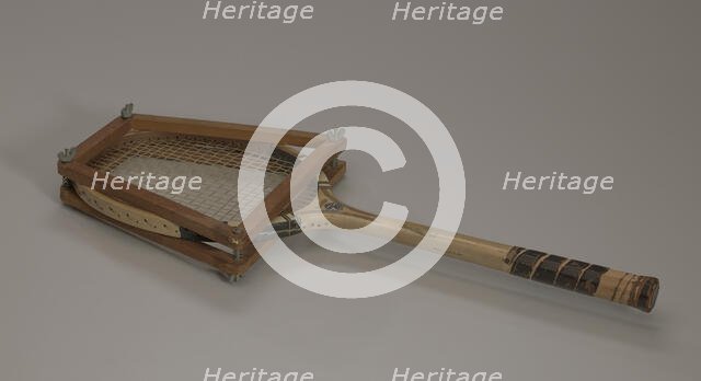 Tennis racquet and frame used by Althea Gibson, mid-late 20th century. Creator: Unknown.