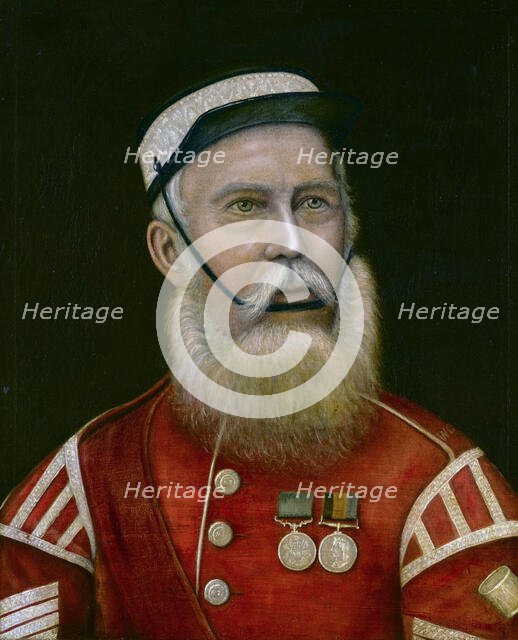 Drum Major R. Davis. Wellington Garrison Band. 1892,  (1892?). Creator: Unknown.