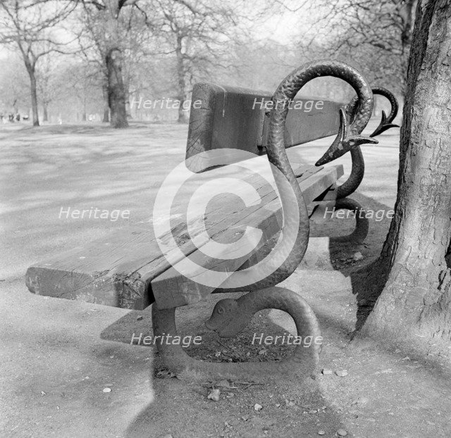 Bench in Kensington Gardens, London, c1945-c1980. Artist: Eric de Maré.