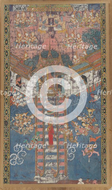 The Buddha Descending from Trayastrimsa Heaven at Sankissa, 19th century. Creator: Unknown.