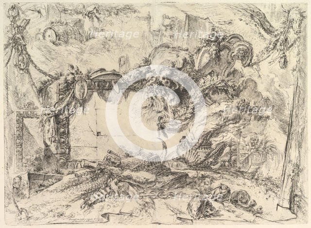 The Monumental Tablet, from Grotteschi (Grotesques), ca. 1748. Creator: Giovanni Battista Piranesi.