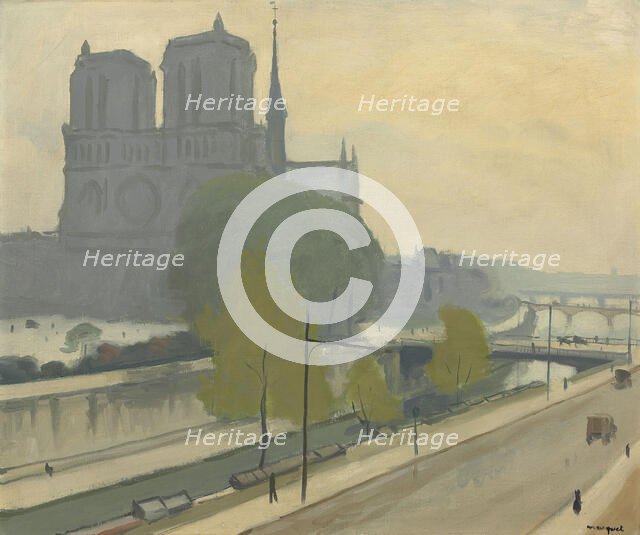 Notre-Dame vue des quais, le soir, 1922. Creator: Marquet, Pierre-Albert (1875-1947).