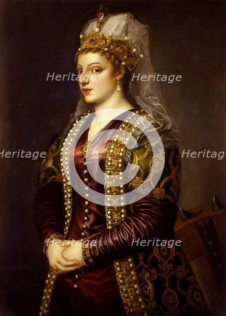 Portrait of Caterina Cornaro (1454-1510) as Saint Catherine of Alexandria, 1542.