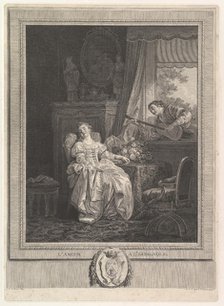 L'Amour a L'Espagnole, ca. 1780. Creators: Augustin de Saint-Aubin, Noel Pruneau.