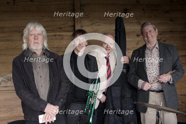 Mike Hatchard, Paul Morgan, Paul Higgs, Dave Barry, Three Horseshoes, Knockholt, Kent, 18/5/2021. Creator: Brian O'Connor.