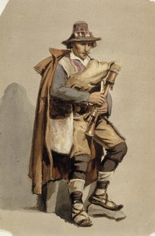 Bagpipe player, c1890s. Creator: Albert Edelfelt.