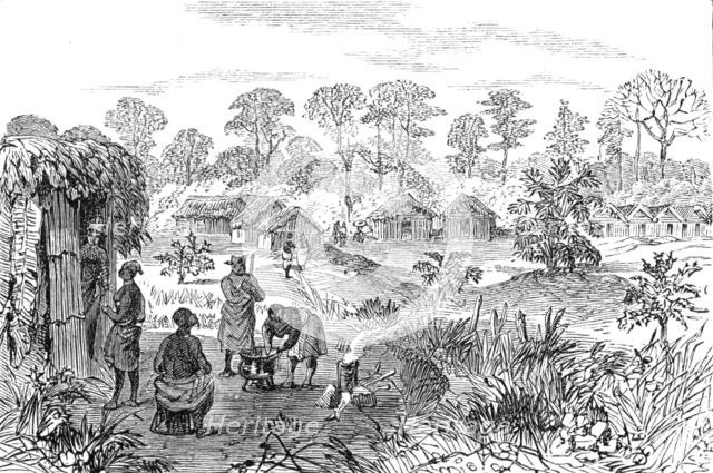 The Ashantee War: Sutah - station on the road to Coomassie,...sketch by our special artist, 1874. Creator: Unknown.