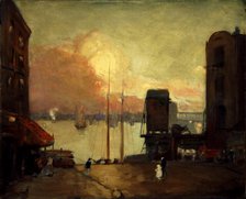 Cumulus Clouds, East River, 1901-1902. Creator: Robert Henri.