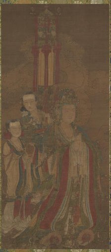 Bodhisattva and Attendants, 14th century. Creator: Unknown.