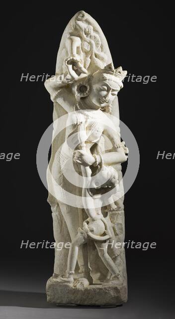 Architectural Bracket in the Form of a Celestial Nymph Teasing a Boy, 13th-14th century. Creator: Unknown.