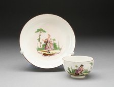 Tea Bowl and Saucer, Oudover, c. 1770. Creator: Weesp Porcelain Factory.