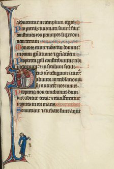 Initial D: Ecclesia Holding a Cross-Staff and a Chalice and Synagoga Dropping the..., about 1285. Creator: Bute Master.