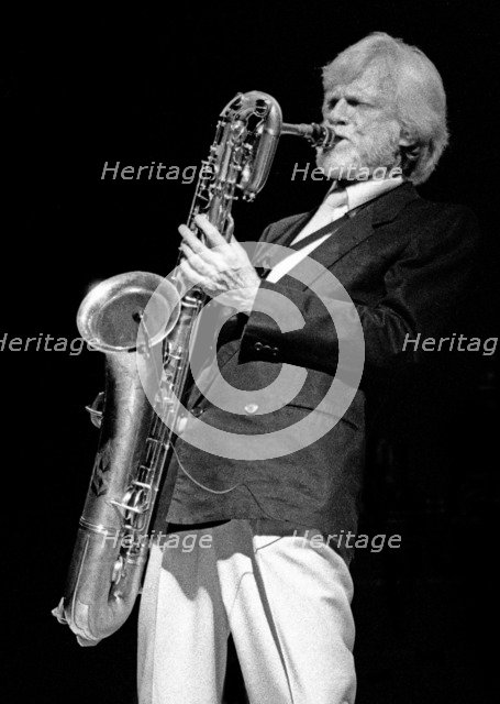 Gerry Mulligan, Royal Festival Hall, London, 1988.  Artist: Brian O'Connor.