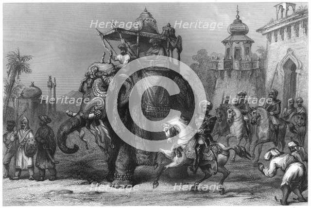 'The Nana Sahib with his escort', c1860. Artist: Unknown