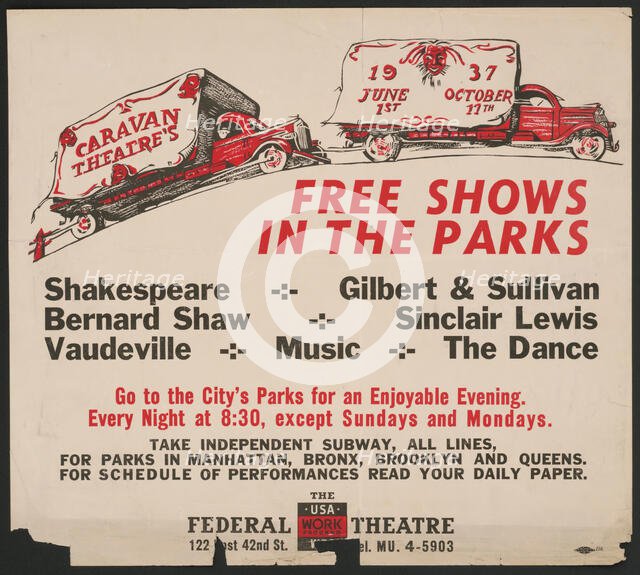Free Shows in the Park, New York, [1930s]. Creator: Unknown.