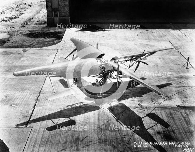 Curtiss Bleeker helicopter, Virginia, USA, June 18, 1930.  Creator: Unknown.