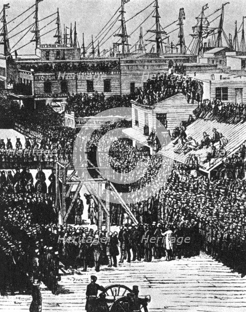 The hanging of Hetherington and Brace, San Francisco, 29th July 1856 (1954). Artist: Unknown