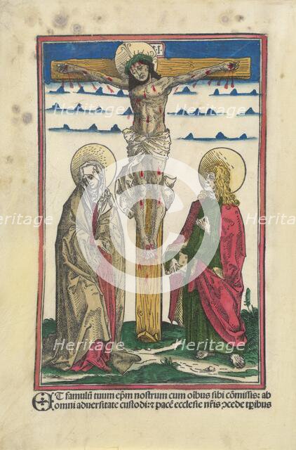 Christ on the Cross with the Virgin and Saint John. Creator: Hans Burgkmair, the Elder.