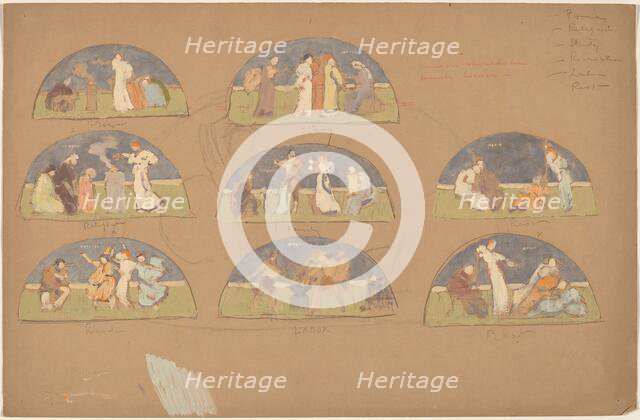 Studies for Lunettes, 1890/1897. Creator: Charles Sprague Pearce.