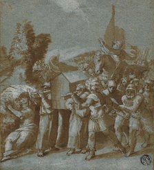 Joshua and the Israelites Crossing the Jordan, 16th century. Creator: After Raffaello Sanzio, called Raphael  Italian, 1483-1532.