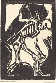 Death with a Coffin, c. 1917. Creator: Christian Rohlfs.