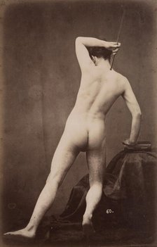Male Nude Study, c1870. Creator: Gaudenzio Marconi.