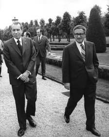President Nixon and National Security Advisor Henry Kissinger, Klesheim Palace, Salzburg, 1972. Artist: Unknown