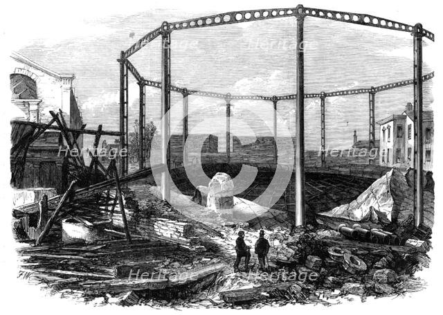 Ruins of the gasworks at Nine-Elms after the explosion, 1865. Creator: Unknown.