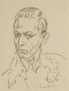 Portrait of the ballet dancer and choreographer Sergey Lifar (1905-1986). Artist: Grigoriev, Boris Dmitryevich (1886-1939)