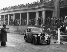 1934 Singer Nine Sports Coupe on Blackpool Rally Artist: Unknown.