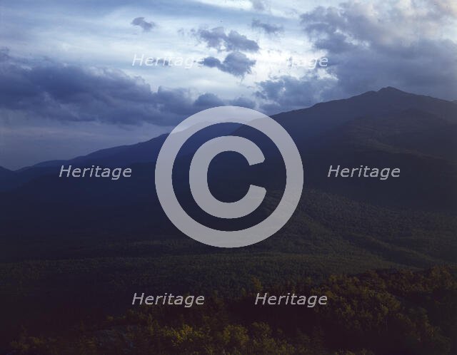 A view looking through the White Mountains from the...Pine Mountain, Gorham vicinity, N.H., 1943. Creator: John Collier.