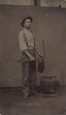 Carpenter with Square, 1860s-70s. Creator: Unknown.