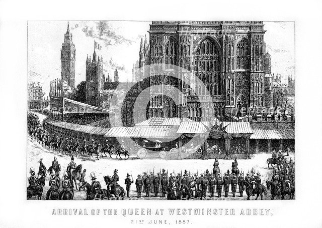 Arrival of the Queen at Westminster Abbey, London, 21 June, 1887, (1889). Artist: Unknown