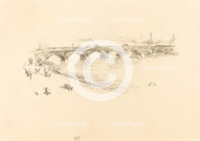 Evening, Little Waterloo Bridge, 1896. Creator: James Abbott McNeill Whistler.