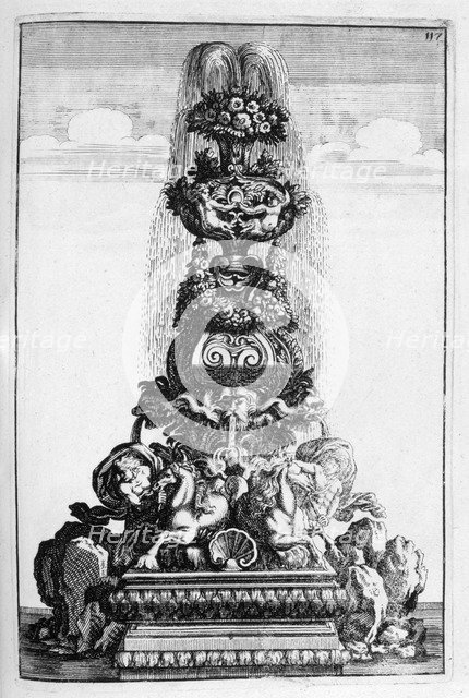 Fountain design, 1664. Artist: Georg Andreas Bockler