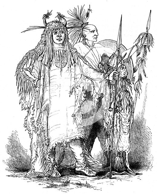 Group of frontier Indians, c late 18th century (c1880). Artist: Unknown