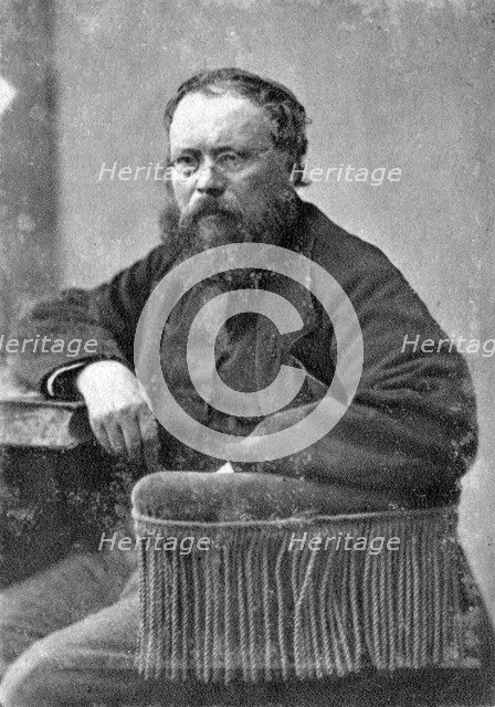 Pierre Joseph Proudhon, French mulualist political philosopher, c1845-1868. Artist: Unknown