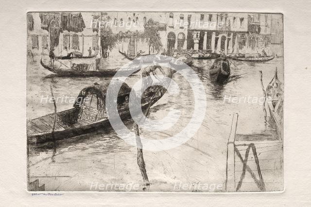 Etchings of Venice: Traghetto San Felice, 19th century. Creator: Otto H. Bacher (American, 1856-1909).