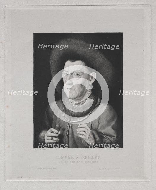 Man with a Pink. Creator: Claude-Ferdinand Gaillard (French, 1834-1887).