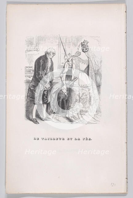 The Tailor and the Fairy from The Complete Works of Béranger, 1836. Creator: Fournier & Perrotin.