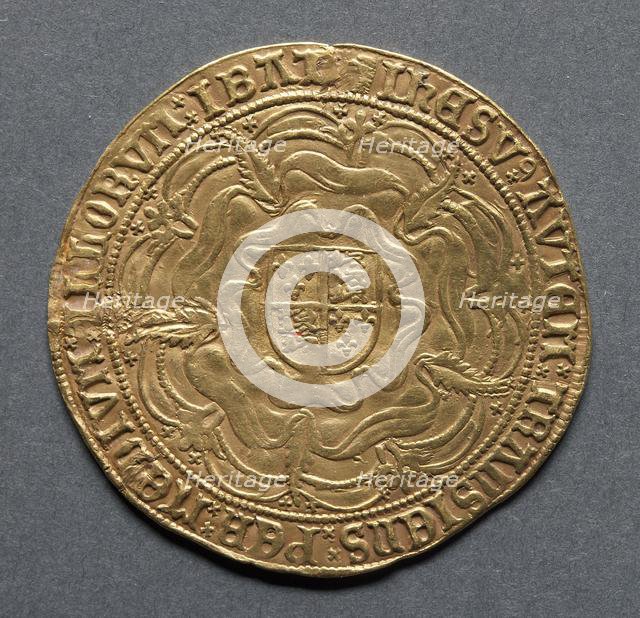 Sovereign of Thirty Shillings (reverse), 1550-1553. Creator: Unknown.